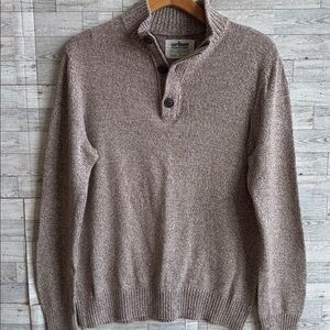 Vintage Brown‎ Sweater Men's XL Quarter pullover y2k tailgate outdoor grunge